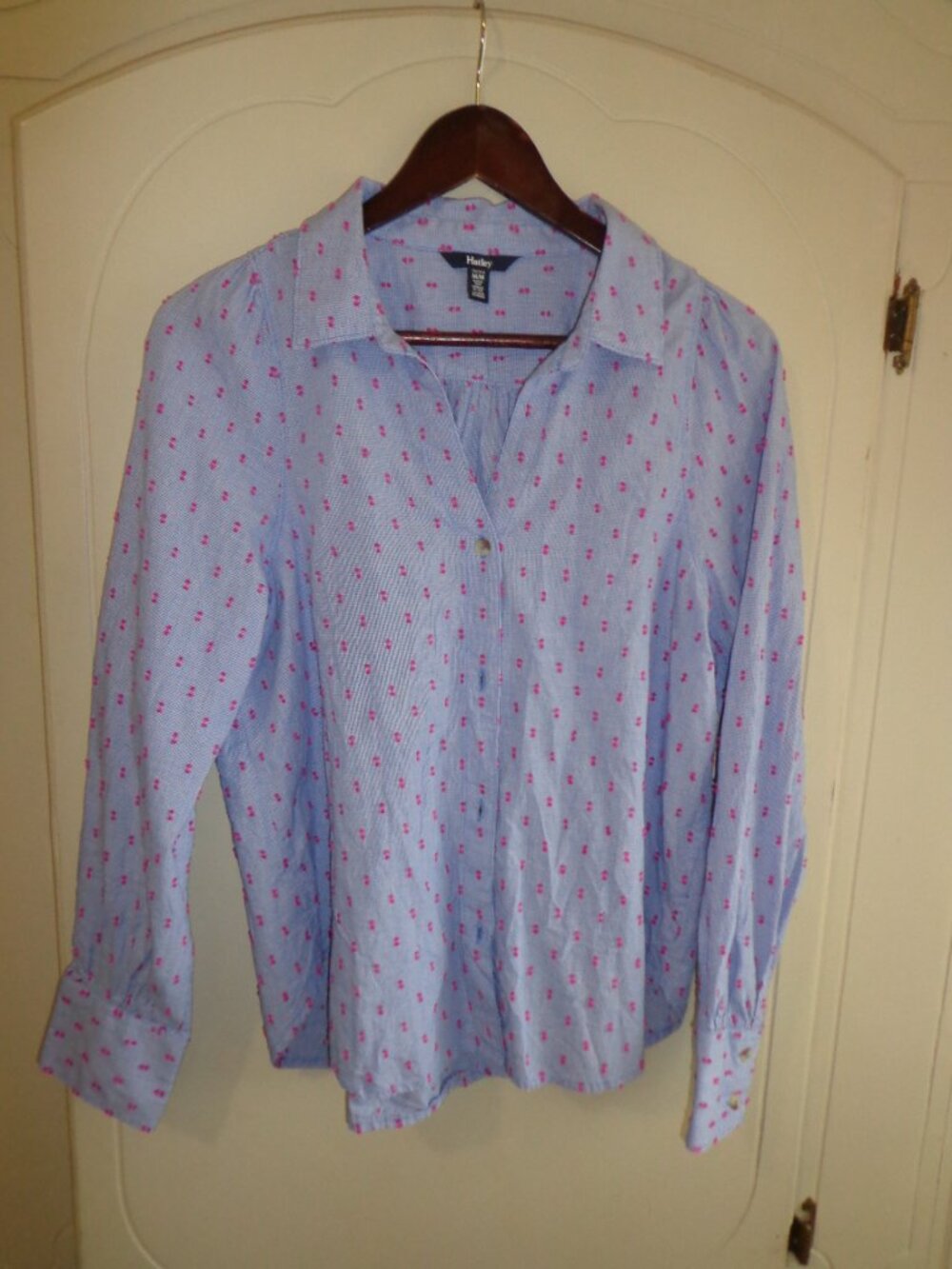 NWOT Hatley Selena Blouse M/M Amparo Blue Button Placket